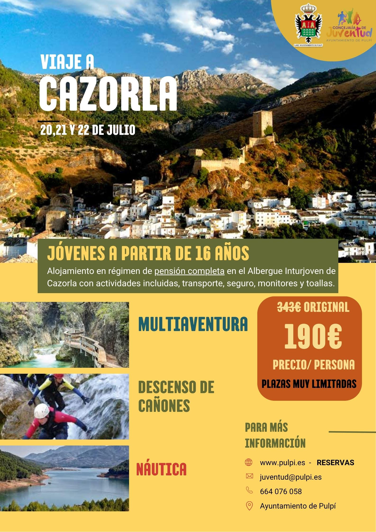 VIAJE A CAZORLA 20, 21 Y 22 DE JULIO